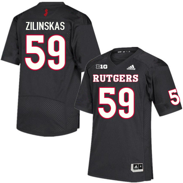 Men #59 Gus Zilinskas Rutgers Scarlet Knights College Football Jerseys Sale-Black